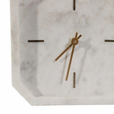 Valestone White/Gold Large Marble Octagon Clock