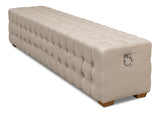 Beam Beige Bench Tufted Linen