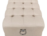 Beam Beige Bench Tufted Linen