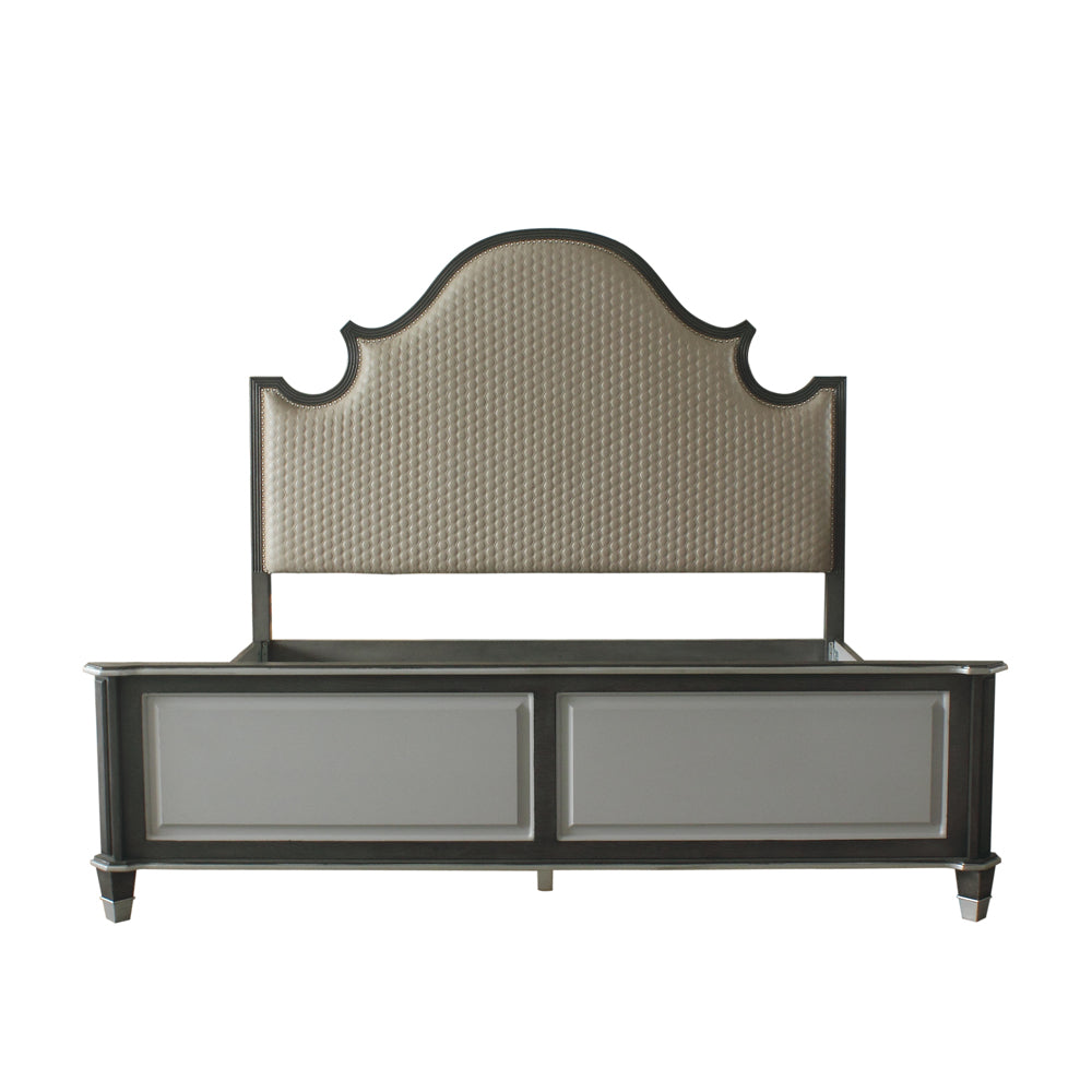 House Beatrice Two Tone Beige/Charcoal/Light Gray Queen Bed