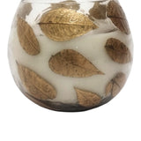 Mentone Brown/Clear Vanilla Pressed Leaf Candle