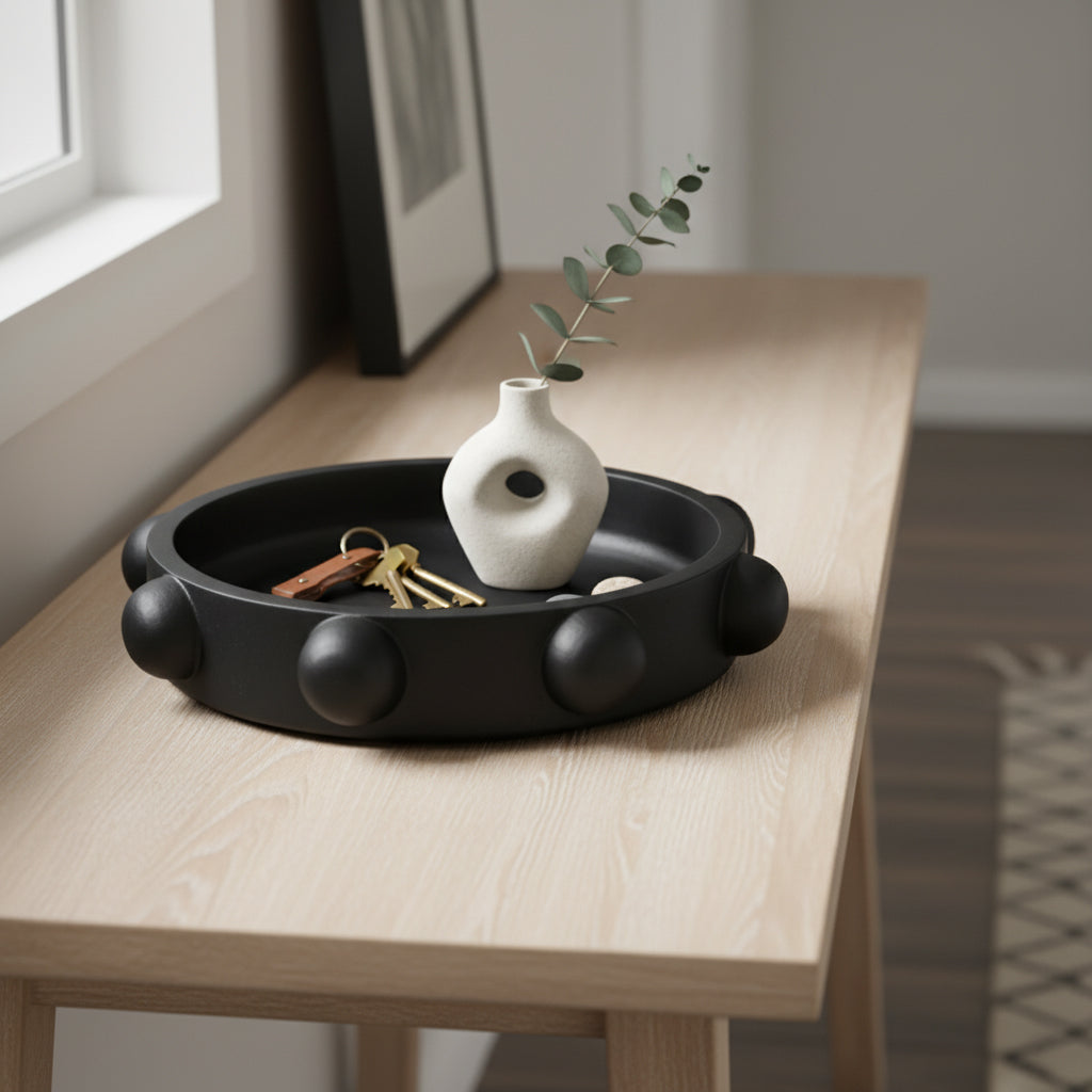 Oro Fino Black Large Hobnail Bowl