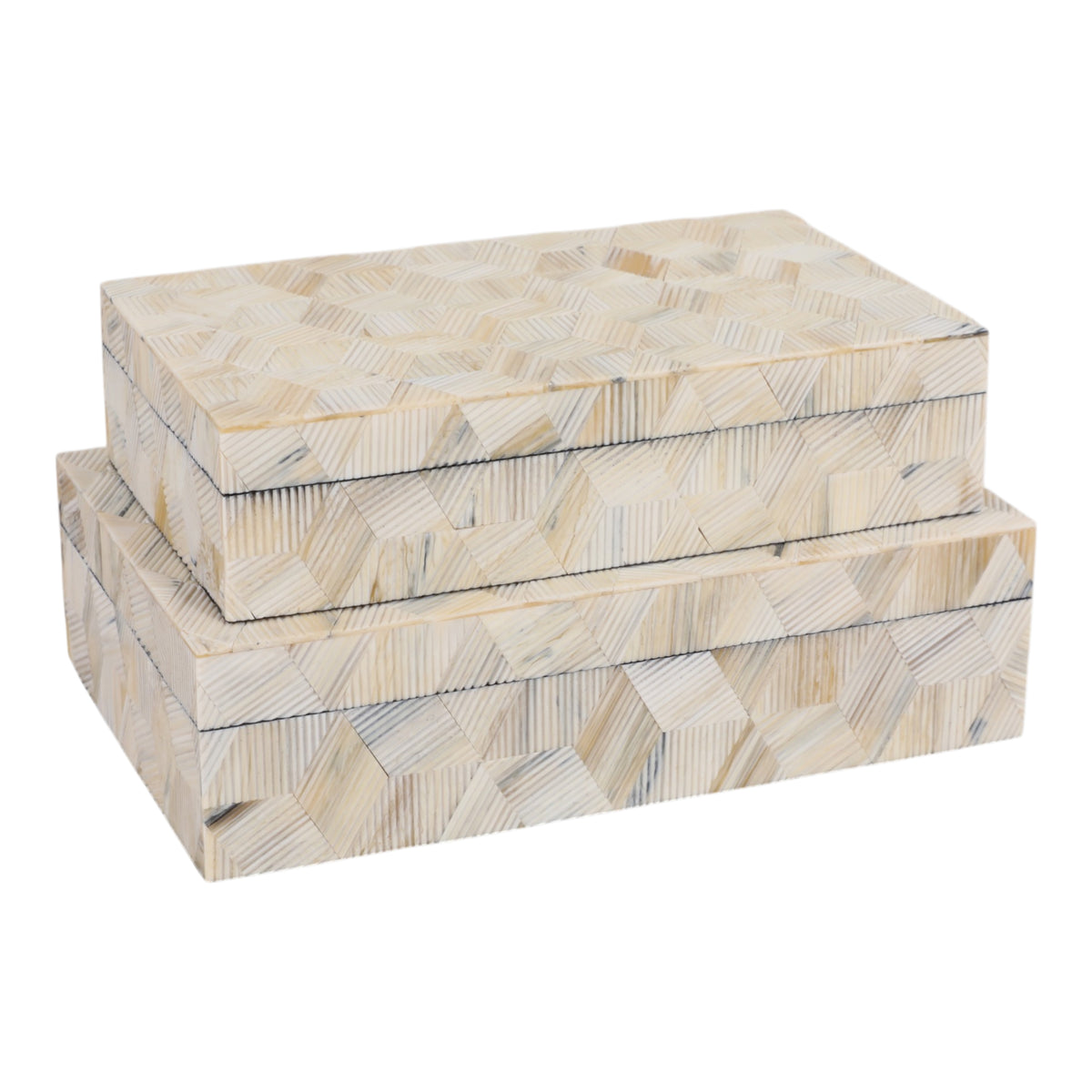 Dunmovin Multicolor Etched Geo Cube Resin Boxes (Set of 2)