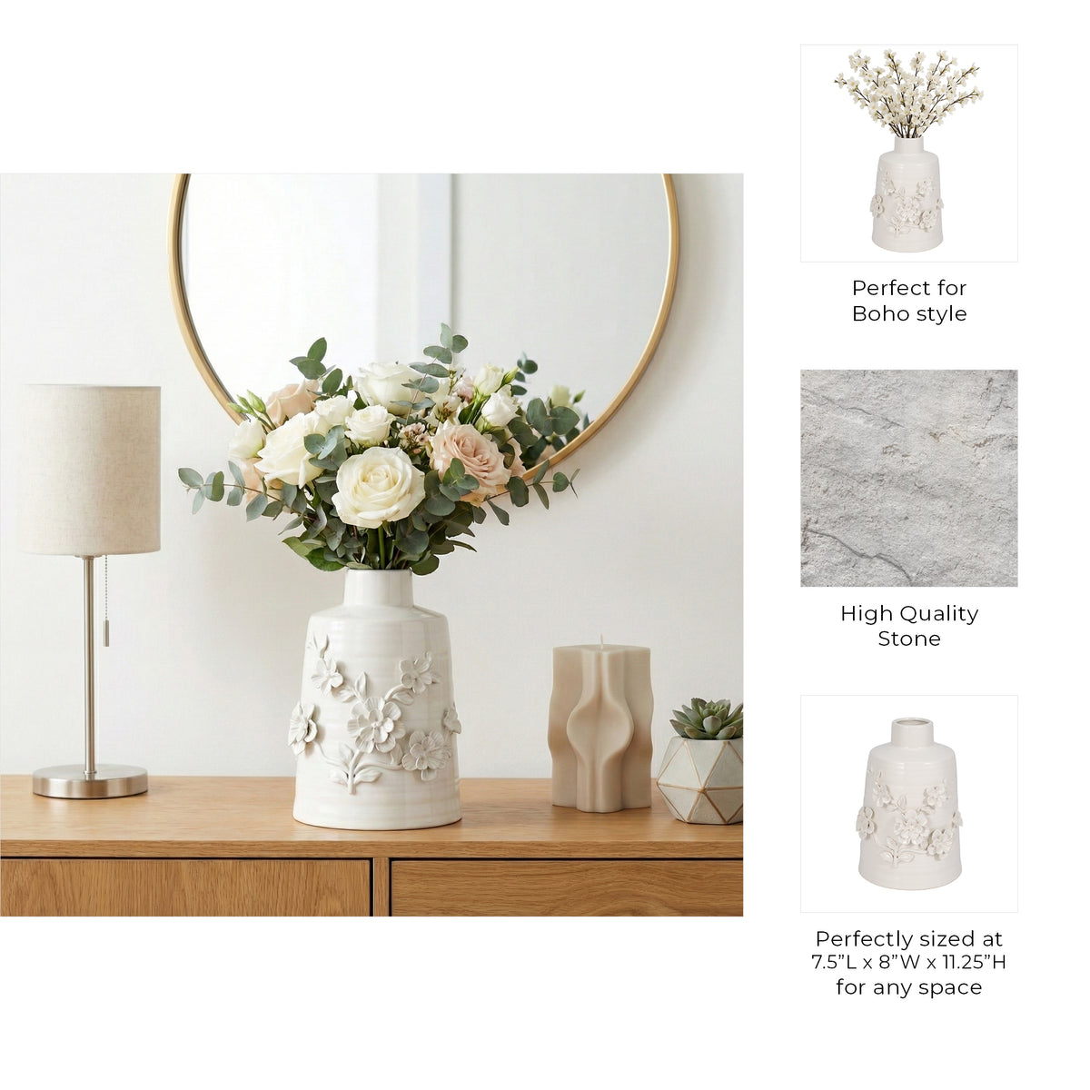 Clovervale White Vase
