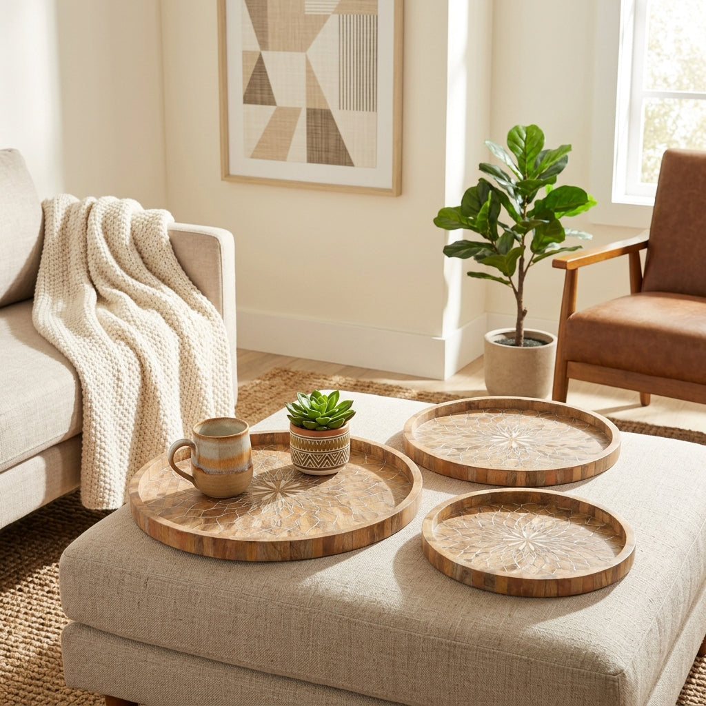 Fentonrun Brown/Tan Trays (Set of 3)