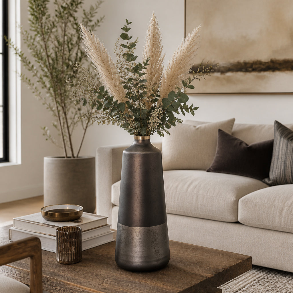 Thenard Bronze Glass Vase with Ring
