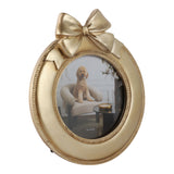 Shiloh Gold 4x4 Bow on Round Photo Frame