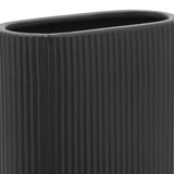 Citrona Black Ceramic Ridged Vase