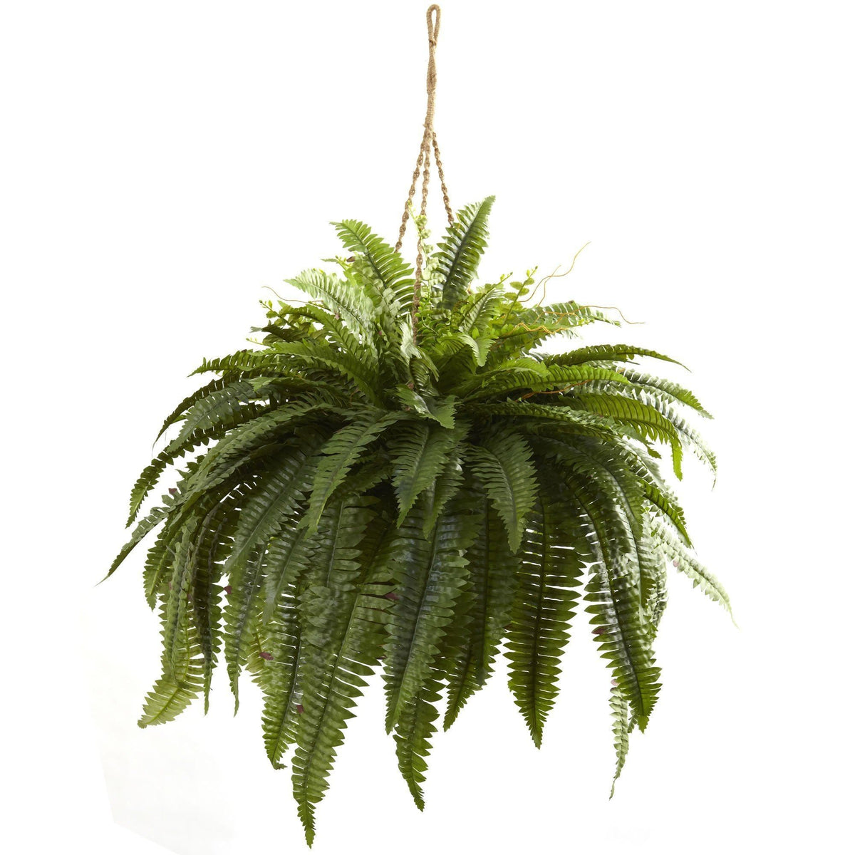 29" Artificial Double Giant Boston Fern Hanging Basket - Ornate Home