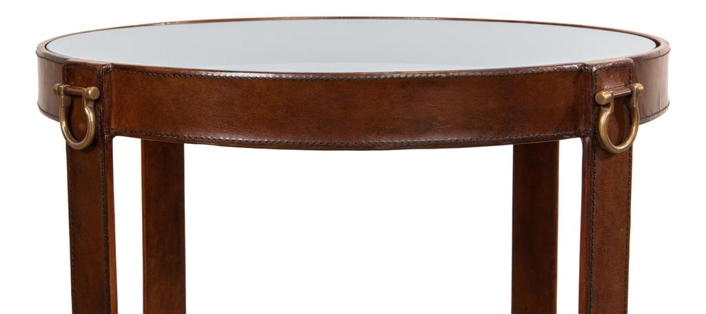 Harness Brown Leather Table