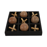 Alta Black/Brown Wood Tic Tac Toe Board Game