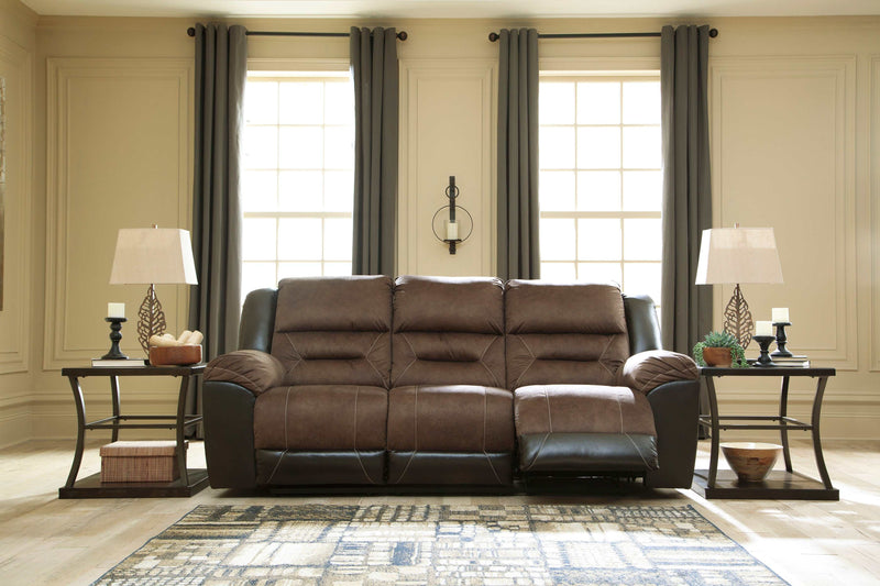 Earhart Chestnut Reclining Sofa - Ornate Home