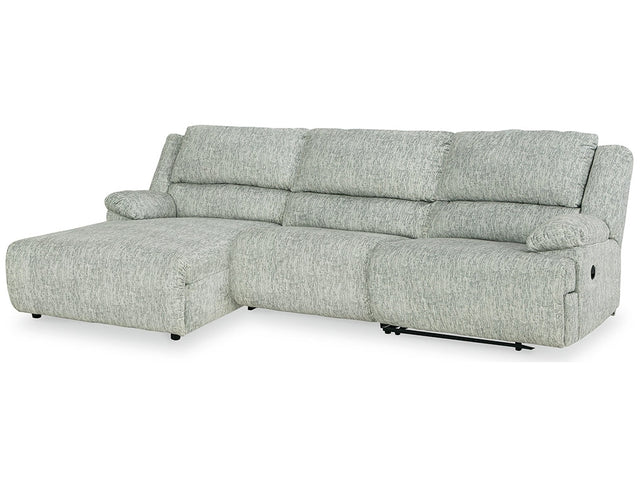 McClelland Gray 3-Piece Reclining Sectional with LAF Chaise - Ornate Home