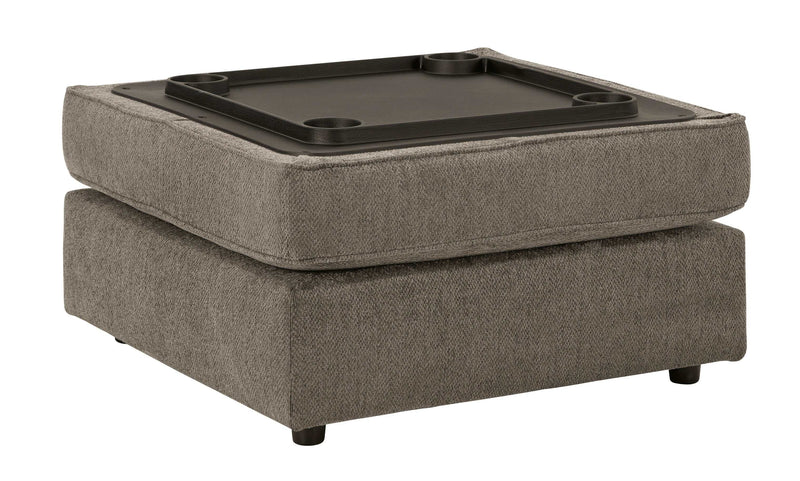 (Online Special Price) O'Phannon Putty Ottoman w/ Storage & Built-in Table Top - Ornate Home