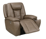 Sundance Chocolate Fabric & Leatherette Triple Power Reclining Chair