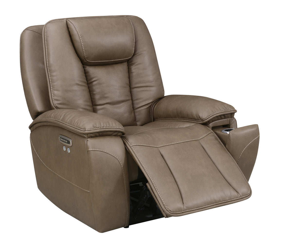 Sundance Chocolate Fabric & Leatherette Triple Power Reclining Chair