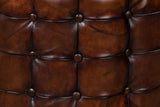 Atelier Leather Brown Leather Tufted Ottoman