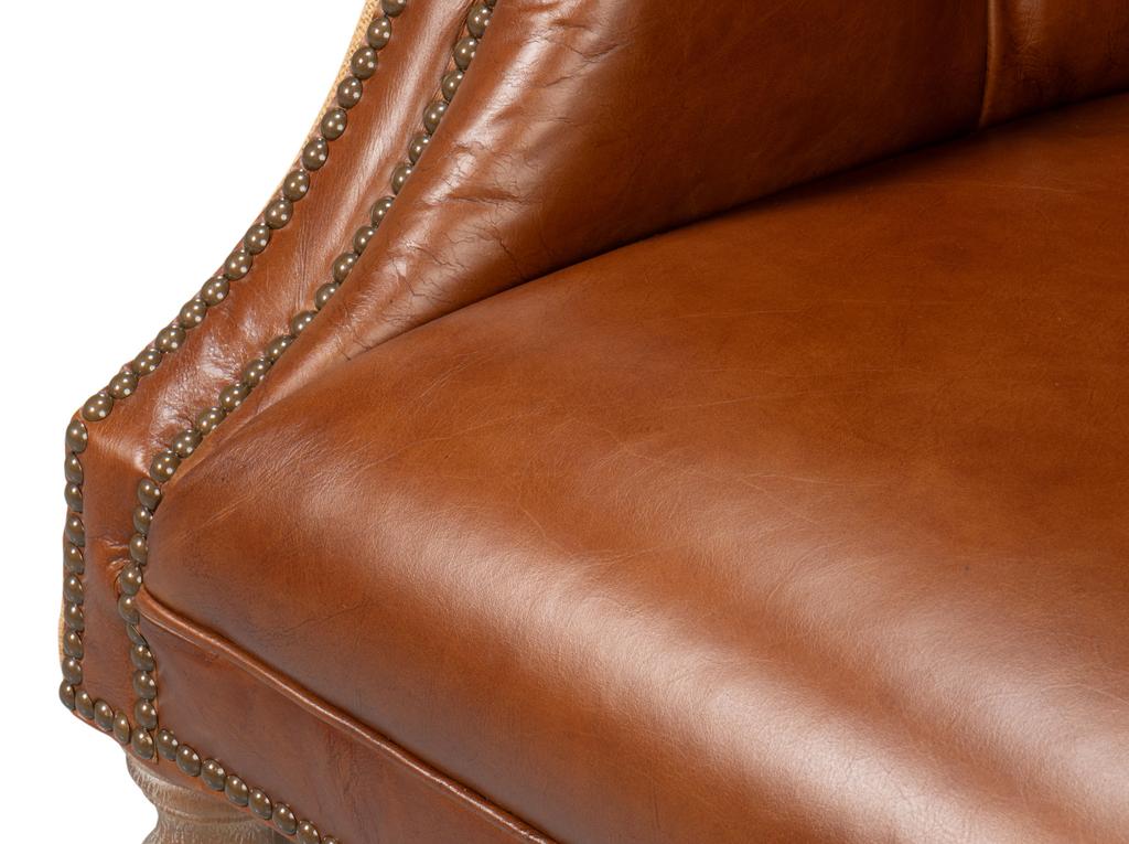 Welsh Brown Leather & Jute Chair