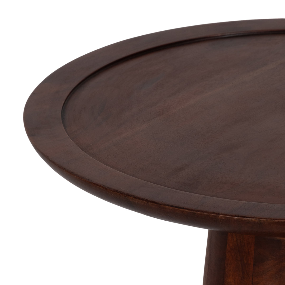Delleker Brown Wood Pillar Shaped Side Table