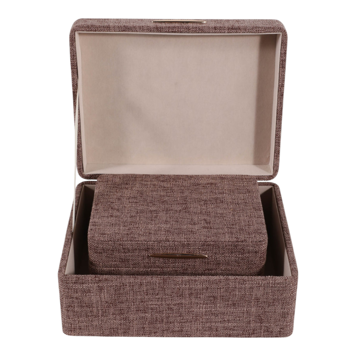 Evertonport Dark Brown/Gold Rounded Corner Boxes (Set of 2)