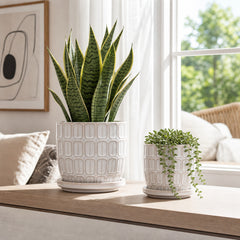 Leonaham White Planters (Set of 2)
