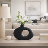 Griffinmoor Black Cut-Out Wood Vase