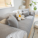 Quilted Geometric Cotton Sofa Cover, Non-Slip & Thick Padded Furniture Covers