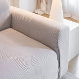 Modern Slipcovers Geometric Textured Stretchable Sofa Cover for Couch with Chaise