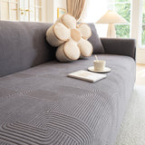 Modern Slipcovers Geometric Textured Stretchable Sofa Cover for Couch with Chaise
