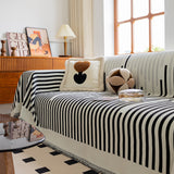 Boho Stripe Sectional Couch Cover Soft Chenille Sofa Slipcovers Blanket on The Sofa for Living Room