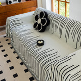Boho Striped Jacquard Throw Sofa Slipcover Chenille Sofa Throws for Couches for Pets Kids Home Decor