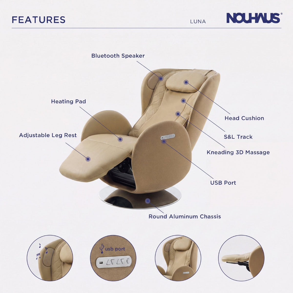 NOUHAUS Luna Zero Gravity Massage Chair