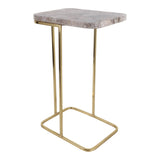Caxtonham Gray/Gold Smoky C-Table with Quartz Top