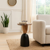 Hotlum Multicolor Petrified Wood Accent Table
