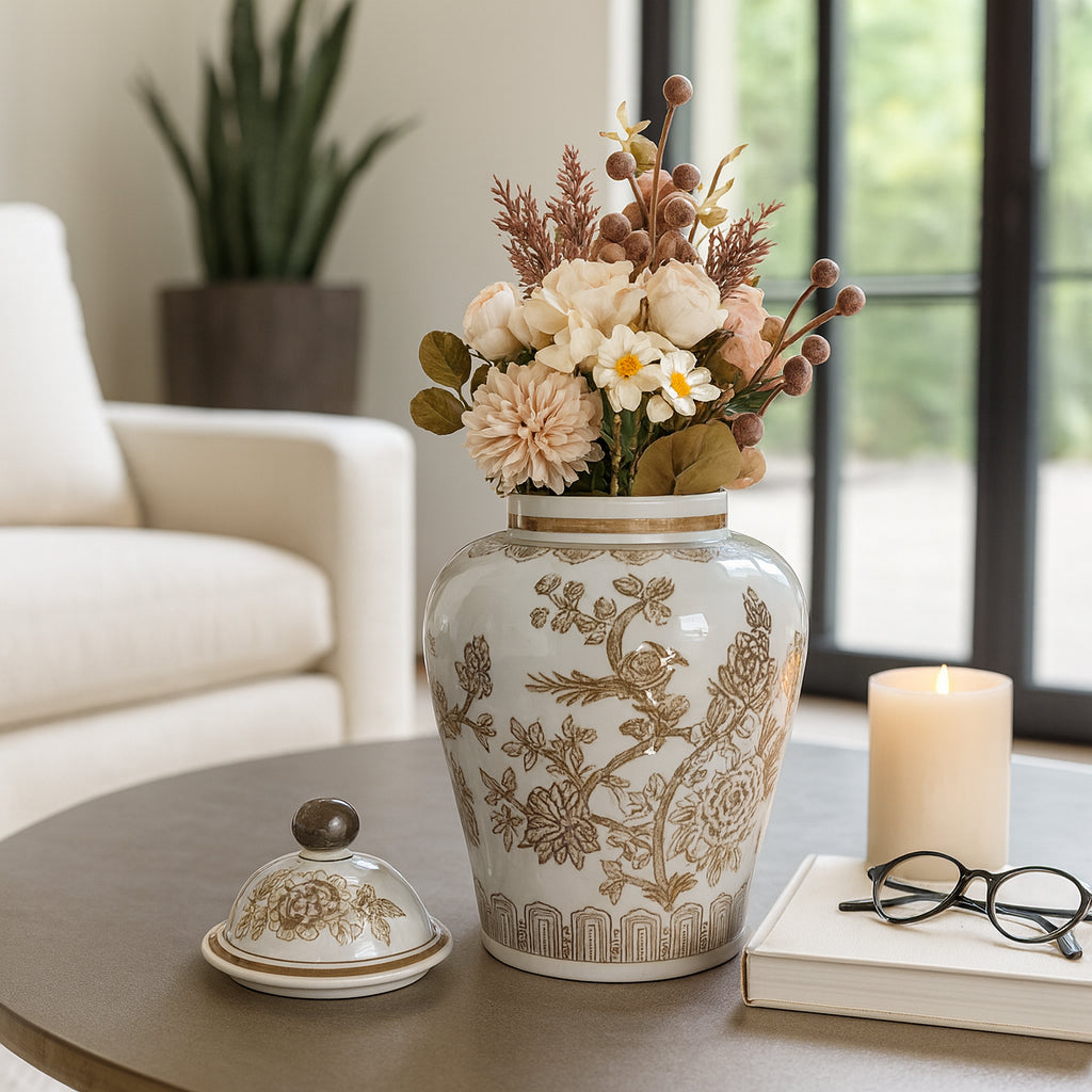 Dougalton Brown/White Chinoiserie