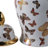 Hamdenworth Multicolor Large Butterflies Temple Jar