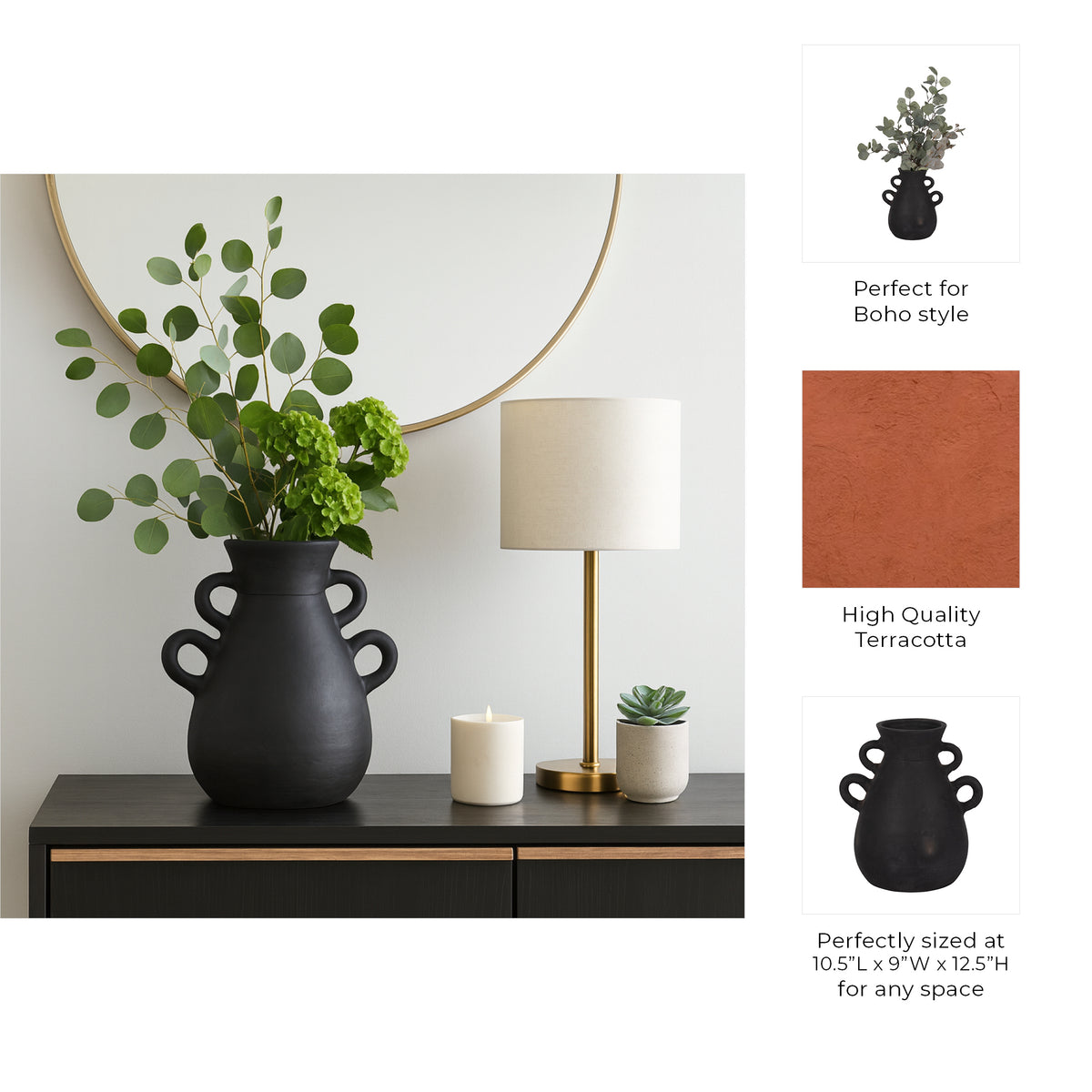 Arlobeach Black Vase