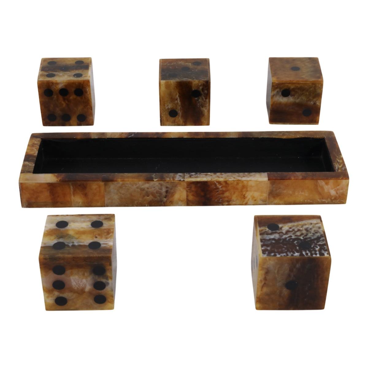 Pauma Valley Brown/Black Tortoise Resin Dice Set