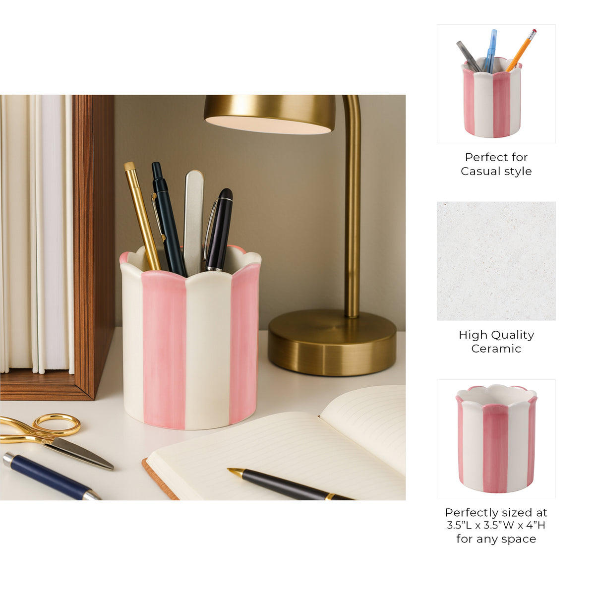 Chapinhaven Pink/Ivory Pencil Cup