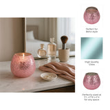 Bodfish Pink Glass Crackled Scented Candle
