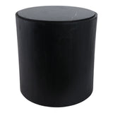 Johnsville Black/White Marble Inlay Round Accent Table