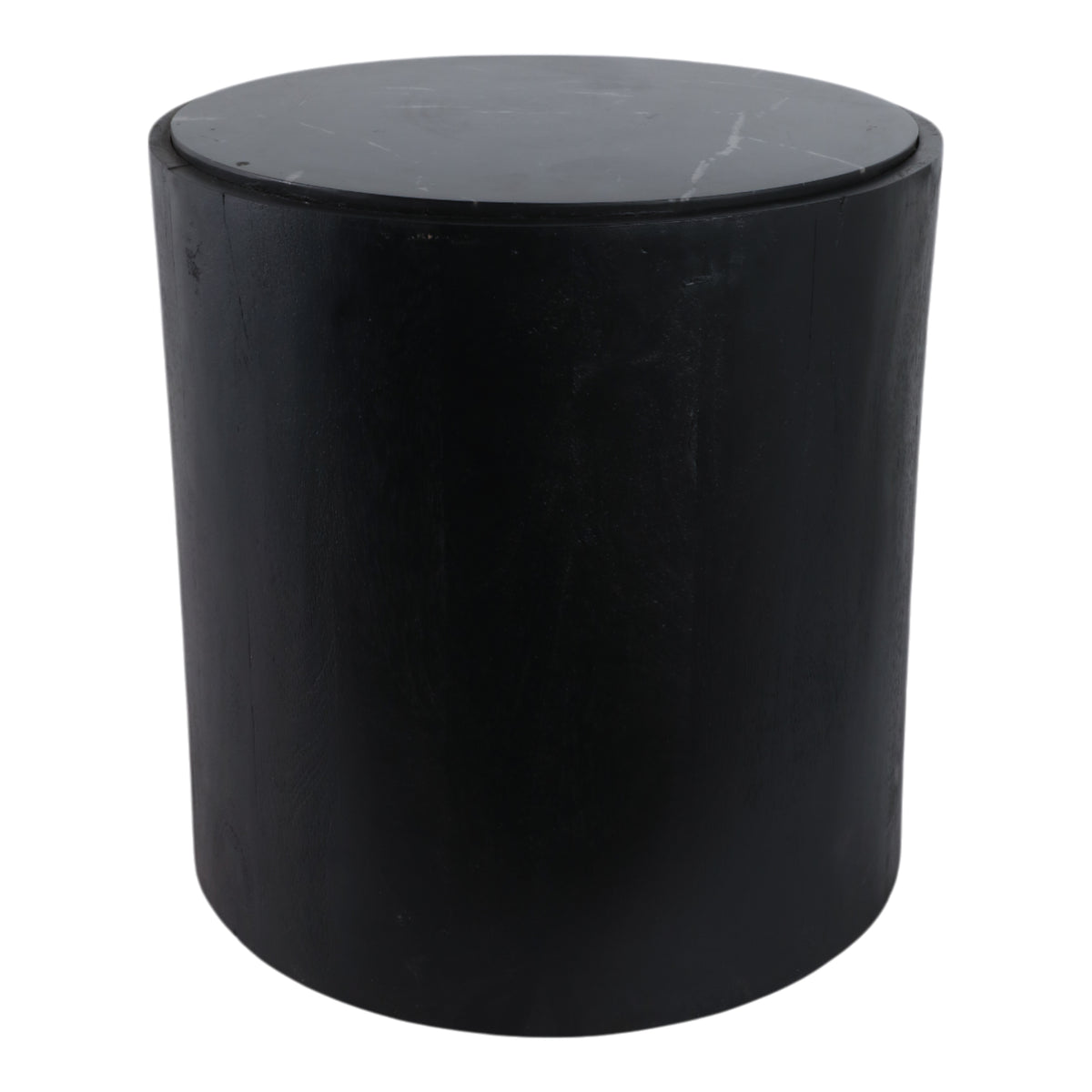 Johnsville Black/White Marble Inlay Round Accent Table