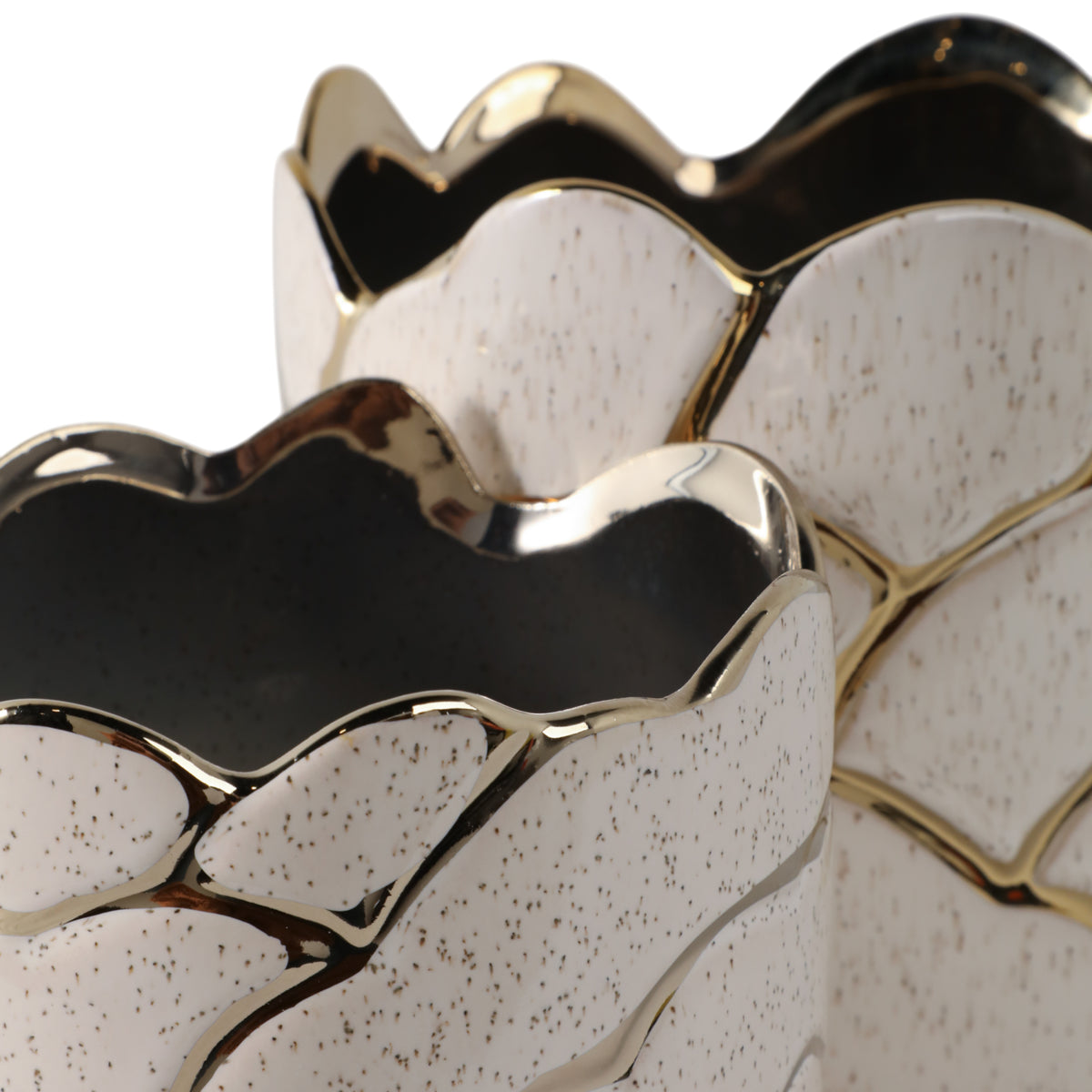 Brightonrose Ivory/Gold Clouds Planters (Set of 2)