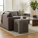 Holtville Gray Concrete Arches in Square Accent Table