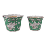 Aidenridge Green/White/Brown Planters (Set of 2)