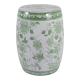 Hunterdale Green/White Garden Stool