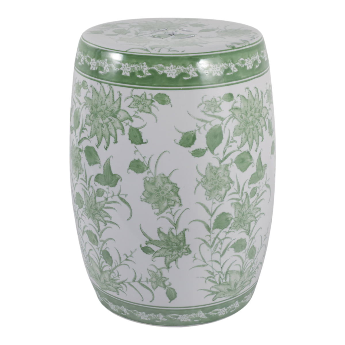 Hunterdale Green/White Garden Stool
