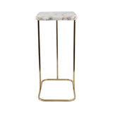 Oceana White/Gold C-Table with Agate Top