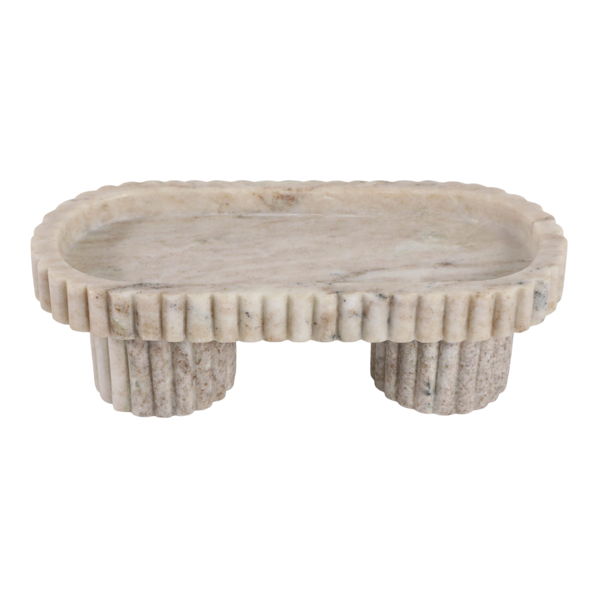 Clay Beige Marble Dish with Legs