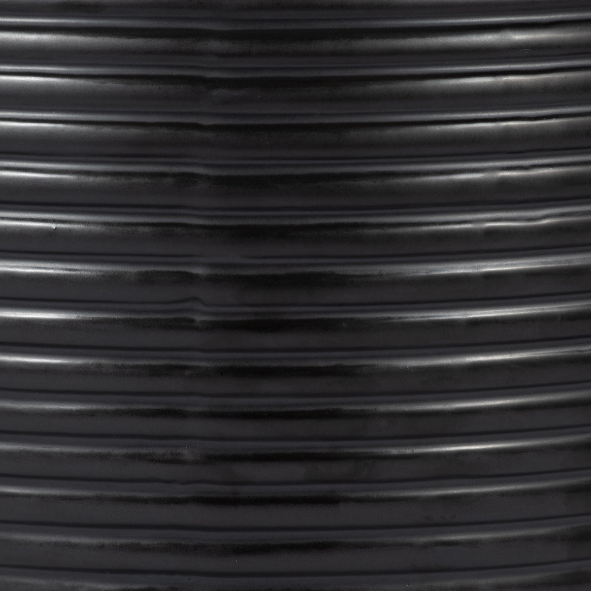 Owenshaw Black Ceramic Ribbed Temple Jar